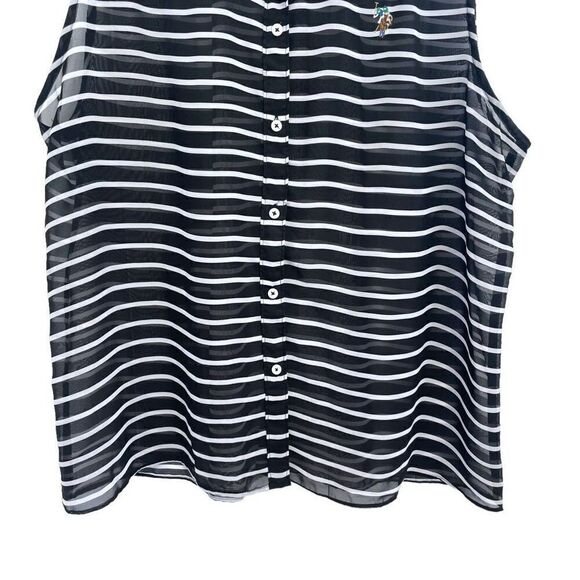US Polo Assn Sheer Button Up Top - Picture 4 of 7